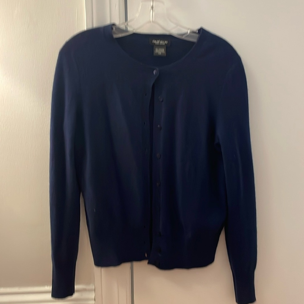 Blue cashmere cardigan sweater, size S